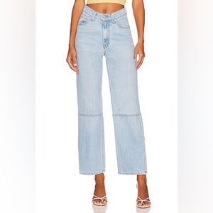 Mother high waist double stack seamed ankle jeans just a nibble sz 25